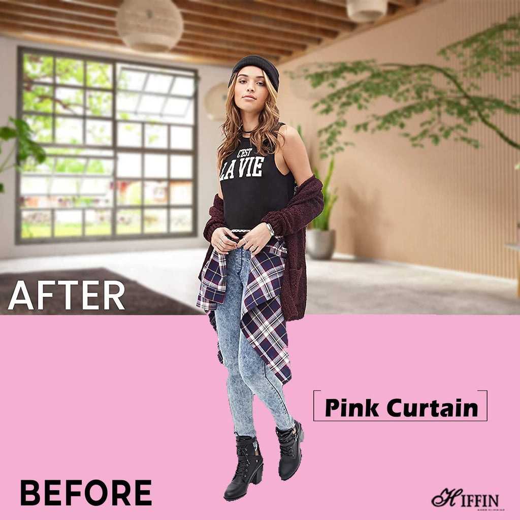 HIFFIN 8X12FT Pink Backdrop Photography Background Photo Backdrop for Photoshoot Photography Video Recording Background Screen Picture Curtain