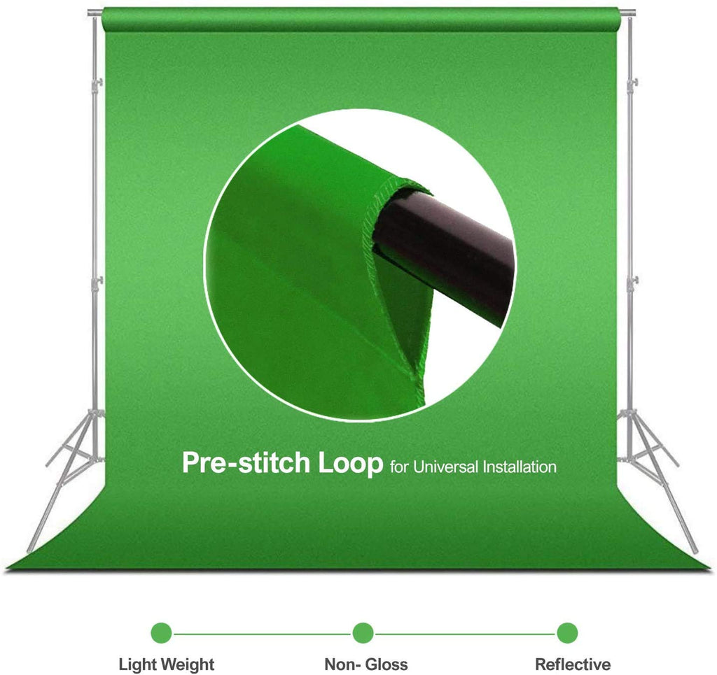 HIFFIN® Photography Continuous Umbrella Studio Light Lighting Kit with Chromakey Green Screen Photo Background Backdrop Stand Support System