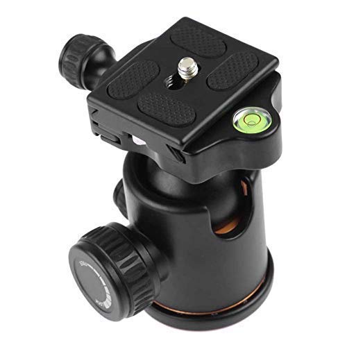 HIFFIN®Professional Metal 360 Degree Rotating Panoramic Ball Head with 1/4 inch Quick Release Plate and Bubble Level,up to 17.6pounds/8kilograms,for Tripod,Monopod,Slider,DSLR Camera,Camcorder