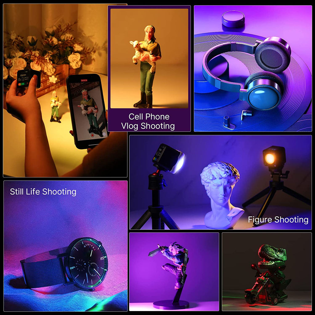 L2 COB RGB LED Video Light, 360° Full Color Portable Led Light for Camera Lighting, Magnetic Super Mini Cute Cube Light for Toy, Stop Motion and Micro Photography