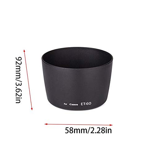 HIFFIN® ET-60 Lens Hood for Canon 55-250 EF75-300III, Camera for Canon EF75-300MM F/4-5.6 III EF-S 55-250MM F/4-5.6 is ET - 60 Lens Hood for Canon EF75-300 USM/EF - S 55-250MM