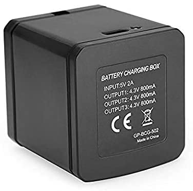 HIFFIN® 3 Channel GP-FXD-901 Battery Charger Compatible with Go Pro Hero 9 Black Action Camera with USB Cable Hero 9 Black Accessories