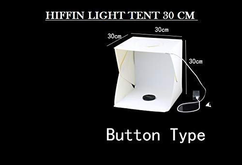 HIFFIN Photo Bag 30cm Medium Size Portable Folding with 1 led Strips lightbox Photography Photo Studio Softbox Lighting Kit Light Box for Phone Digital Camera