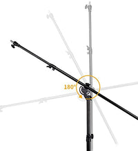 HIFFIN® Maximizer Pro 10ft Two Way Adjustable Photo Studio Light Stand with 6.2ft/190cm Boom Arm and Sandbag, Aluminum Alloy Rotable Tripod for Studio Outdoor Photography Portrait Video