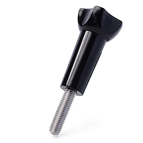 HIFFIN® Long Thumbscrew with Cap Thumb Screw Stainless for Go Pro Accessories Monopod Handhold Stick Mount Compatible with All Go Pro Hero Cameras Black - Set of 2 Piece