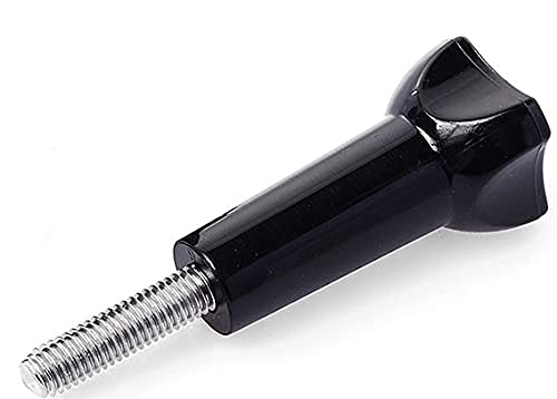 HIFFIN® Long Thumbscrew with Cap Thumb Screw Stainless for Go Pro Accessories Monopod Handhold Stick Mount Compatible with All Go Pro Hero Cameras Black - Set of 2 Piece