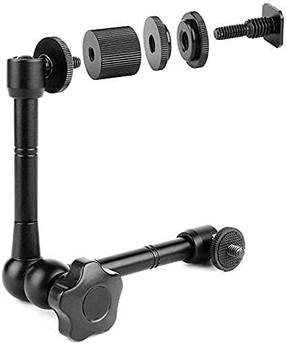 HIFFIN® 11inch Adjustable Articulating Friction Magic Arm & Large Super Clamp for Camera Rig, LCD Monitor, LED Flash Lights (11 inch Magic arm+clamp)