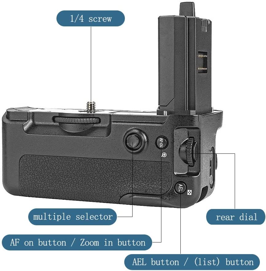 HIFFIN Battery Grip for Sony A7IV A9II A7RIV Camera, Replacement for Sony VG-C4EM,Used to Replace FZ100 Rechargeable Lithium-ion Battery