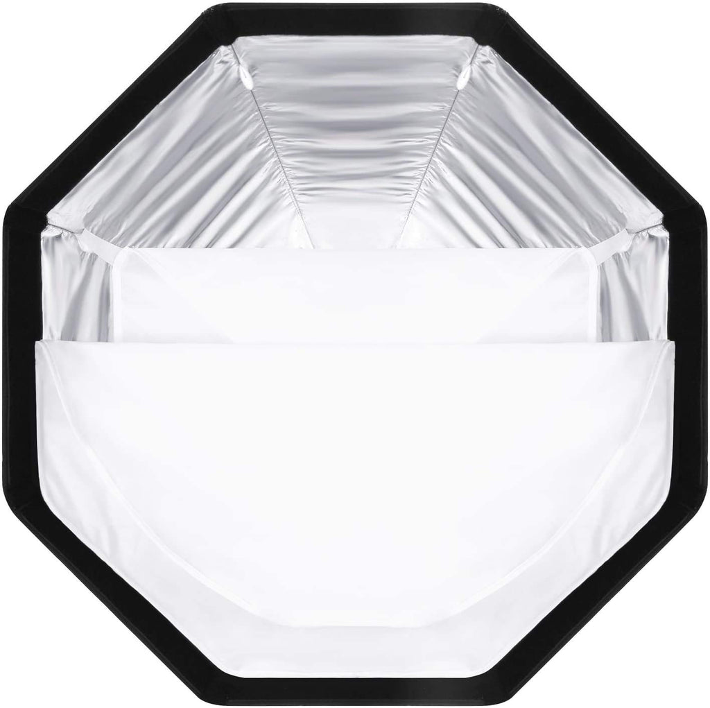 HIFFIN® Octagonal Softbox with S-Type Bracket Holder (with Bowens Mount) and Carrying Bag for Speedlite Studio Flash Monolight, Portrait and Product Photography (120 cm)