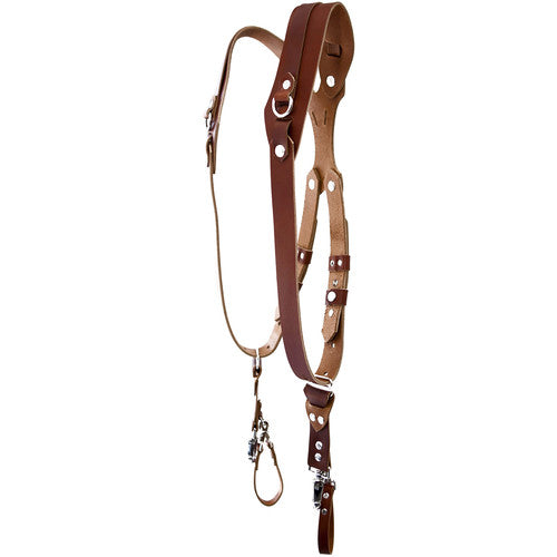 HIFFIN Clydesdale Pro Dual Leather Camera Harness (Large, Tan)
