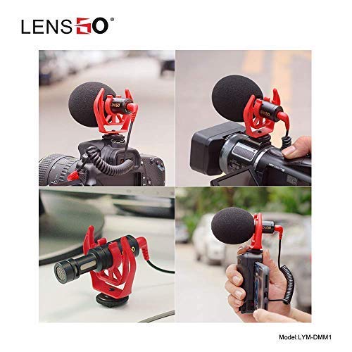 Lensgo LYM-DMM1 Video Micro Compact On-Camera Recording Microphone for Smartphone/Canon/Nikon/DJI Osmo/Smooth4/Feiyu Gimbal