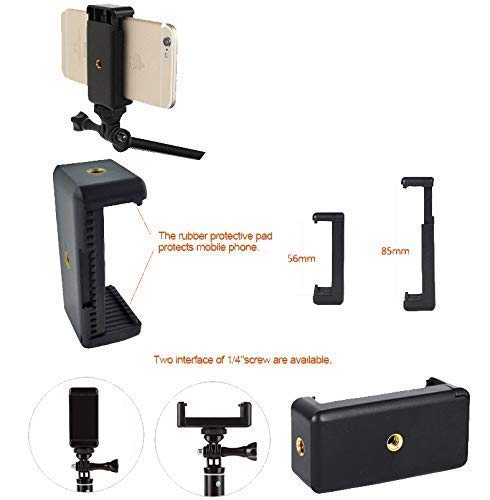 HIFFIN® 5 Pcs Combo A E P Universal Mobile Clip New and Small Size Camera and Selfie Stick Holder New Tripod Attachment (Black)