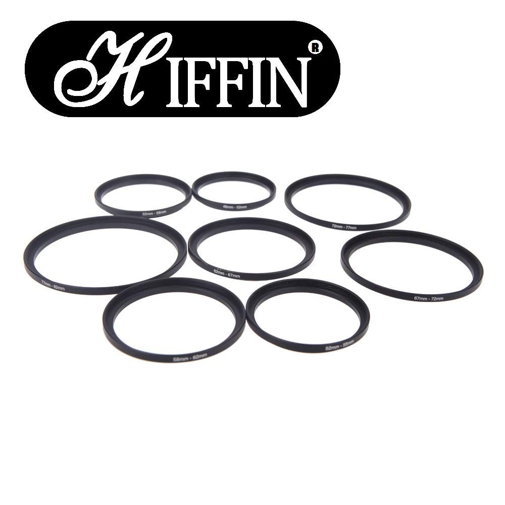 HIFFIN Lens Filter Step Up and Step Down CONVERTION Rings Set 16Pcs 49 mm-82 mm and 82 mm-49Mm As Hood