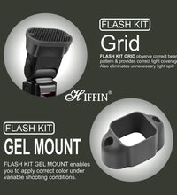 HIFFIN® Professional Starter Flash Accessories Kit Universally Compatible | New Labeled Flash Diffuser | Grid | Gel | Grip & Sphere (Professional...
