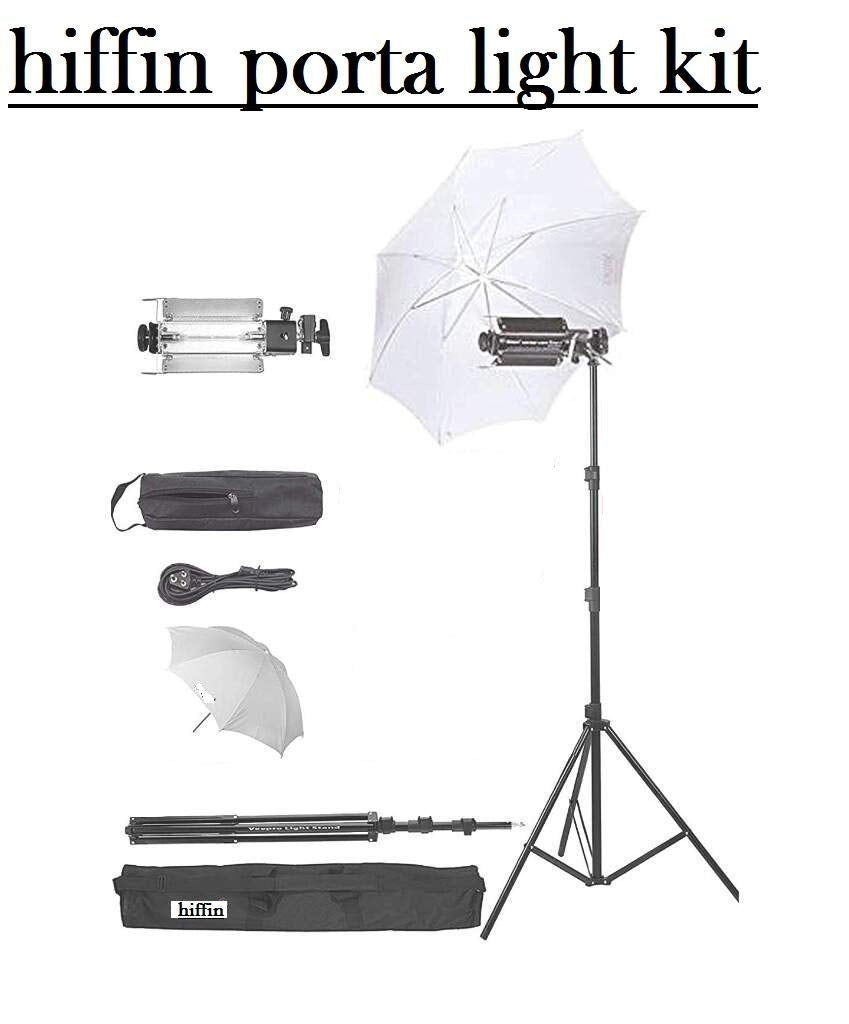 HIFFIN® Porta Kit 1000w Light with 9 feet Light Stands and Umbrella Lights for Video & Still Photography SS2 Bag Free for Porta KIT (Porta Light KIT Set of 1)