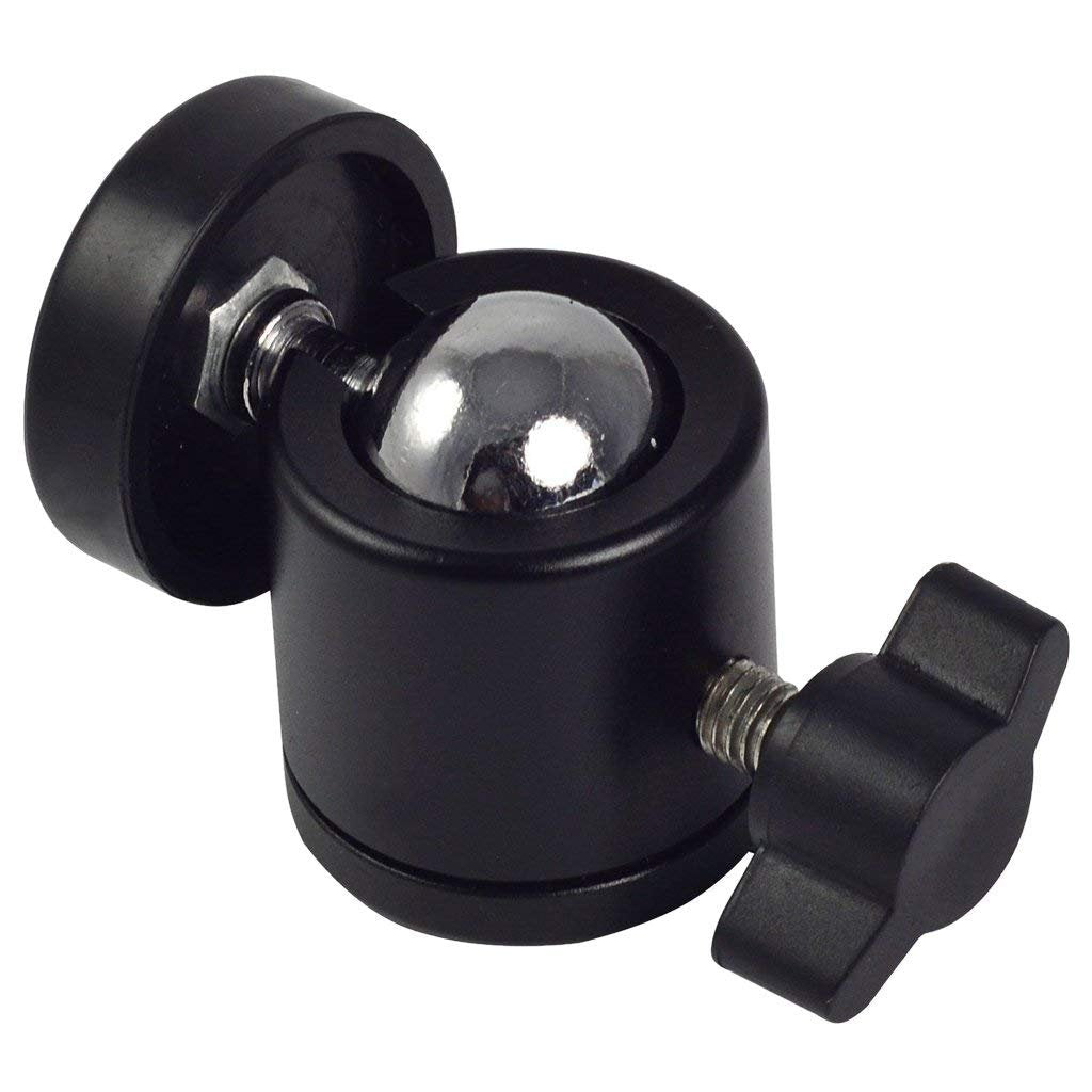 HIFFIN® Swivel Mini Ball Head 1/4" Screw 360 Degree Aluminum Alloy Body Rotating Swivel Mini Tripod Ball Head with 1/4" Screw Thread Base Mount for Lighter DSLR Camera Camcorder