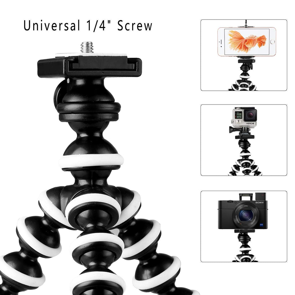 HIFFIN® Gorilla Tripod/Mini Tripod 10+3 inch for Mobile Phone with Holder for Mobile and Ball Head Thick, Flexible Gorilla Stand for DSLR & Action Cameras