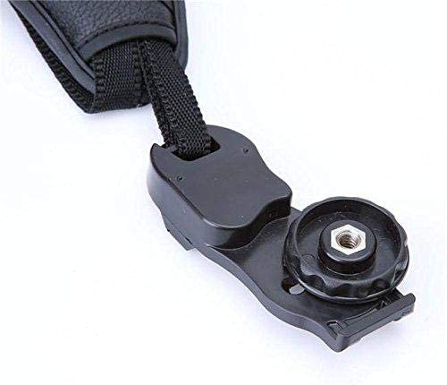 Hiffin PU Leather Soft Camera Hand Grip/Wrist Strap for Canon Nikon Sony SLR DSLR (Black)