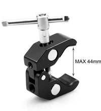 HIFFIN® Super Clamp Photography Camera Crab Clamp with 1/4''-20 to 1/4'' 20 Screw Converter for 15mm Rods/ Lights/ Umbrellas/Shelves/Cross Bars and More