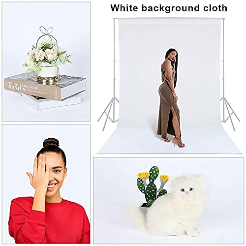 HIFFIN® White Backdrop Photo Backgound - 6x10 FT Photography Backdrop for Photoshoot White Background Screen for Video Recording Picture Shooting