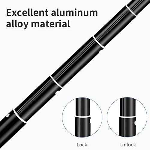 HIFFIN 118"/3 Meters Ultra Long Selfie Stick for GoPro Max Hero 9 8 7 6 5 4 3+, Insta 360 One R One X, DJI Osmo Action, Extendable at 6 Lengths Carbon Fiber Lightweight Pole Monopod .