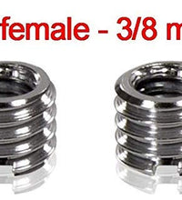 HIFFIN® Metal 1/4" to 3/8" Tripod Convert Screw Adapter 3/8" to 1/4" Reducer Bushing Convert Screw Adapter for Tripod Monopod Ballhead Stand and Video Light DSLR SLR (Pack of 3)