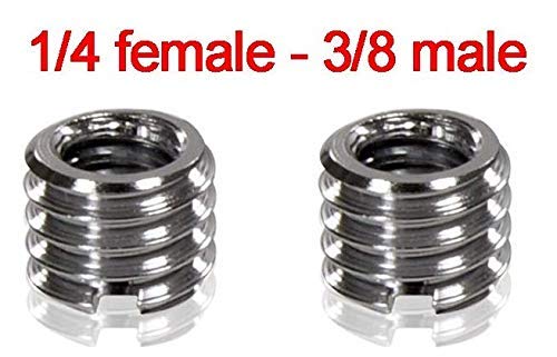 HIFFIN® Metal 1/4" to 3/8" Tripod Convert Screw Adapter 3/8" to 1/4" Reducer Bushing Convert Screw Adapter for Tripod Monopod Ballhead Stand and Video Light DSLR SLR (Pack of 5)