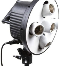 HIFFIN® 5 in 1 E27 Combo Photo Studio Bulb Holder Base Socket Lamp Bulb Holder Adapter for Photo Video Studio Softbox Video Light - Black