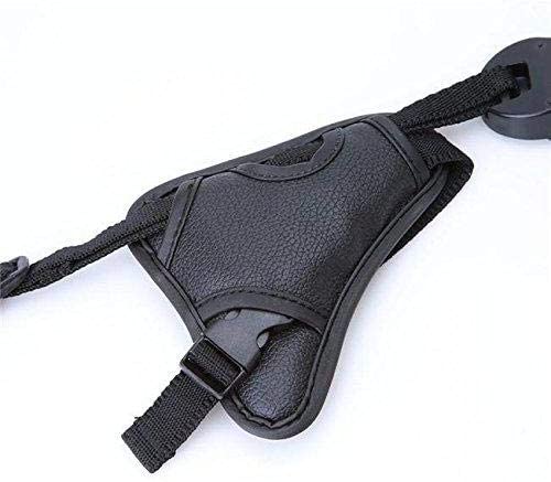 Hiffin PU Leather Soft Camera Hand Grip/Wrist Strap for Canon Nikon Sony SLR DSLR (Black)