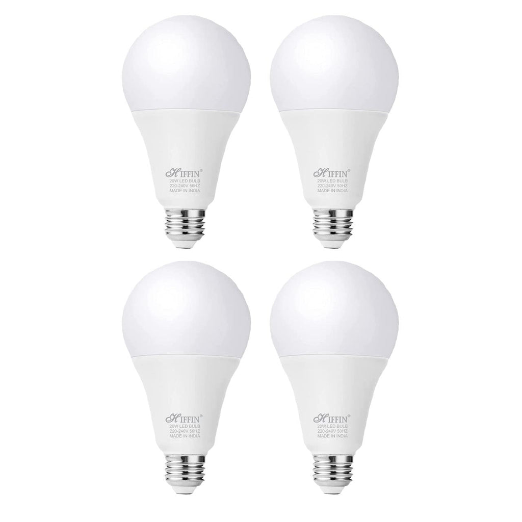 HIFFIN® Pack of 4pcs Super Bright Light Bulb 20 Watt Equivalent A21 LED Light Bulb, White 3000K, 2200 High LED Bulb, E27 Base, Non-Dimmable
