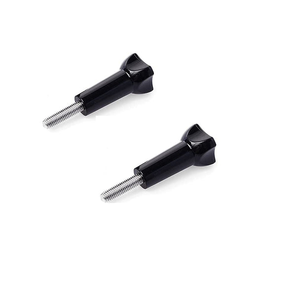 HIFFIN® Long Thumbscrew with Cap Thumb Screw Stainless for Go Pro Accessories Monopod Handhold Stick Mount Compatible with All Go Pro Hero Cameras Black - Set of 2 Piece
