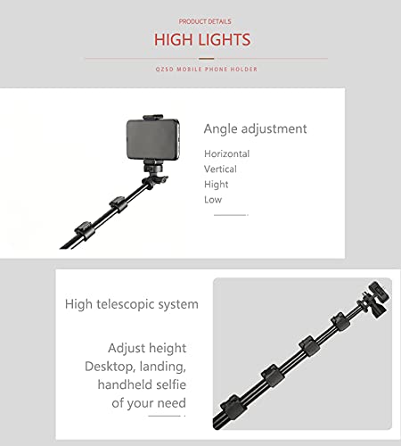 HIFFIN® ZP100B Selfie Stick Tripod LED Light Stand Holder Desktop Support & Hand Selfie Stick Mode