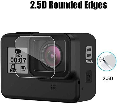 6 Pezzi Protezione Schermo Per GoPro Hero 8 Black - Vetro Temperato 9H Per Obiettivo E Display Frontale