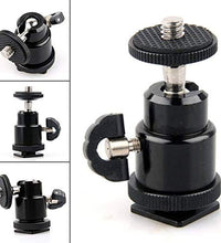 Hiffin 1/4"" Black Ball Head Bracket/Holder/Mount for Camera Tripod Hot Shoe Adapter