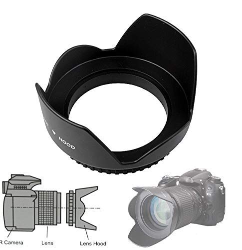 HIFFIN 55mm Flower Lens Hood Screw Mount for Canon Nikon Sony Olympus Pentax & All Other Digital SLR Cameras (55mm Flower Lens Hood)