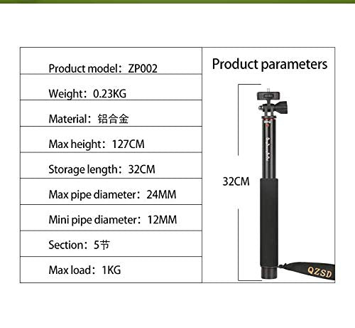 HIFFIN® ZP002 Selfie Stick Aluminum Alloy Holder Tripod for Mobile and GO PRO Camera