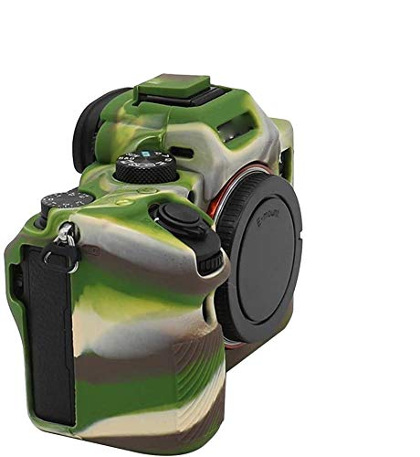 HIFFIN®Silicon Cover Case Compatible for Sony Alpha A7R3, Professional Silicone Rubber Camera Case Cover Detachable Protective (Green Amry)