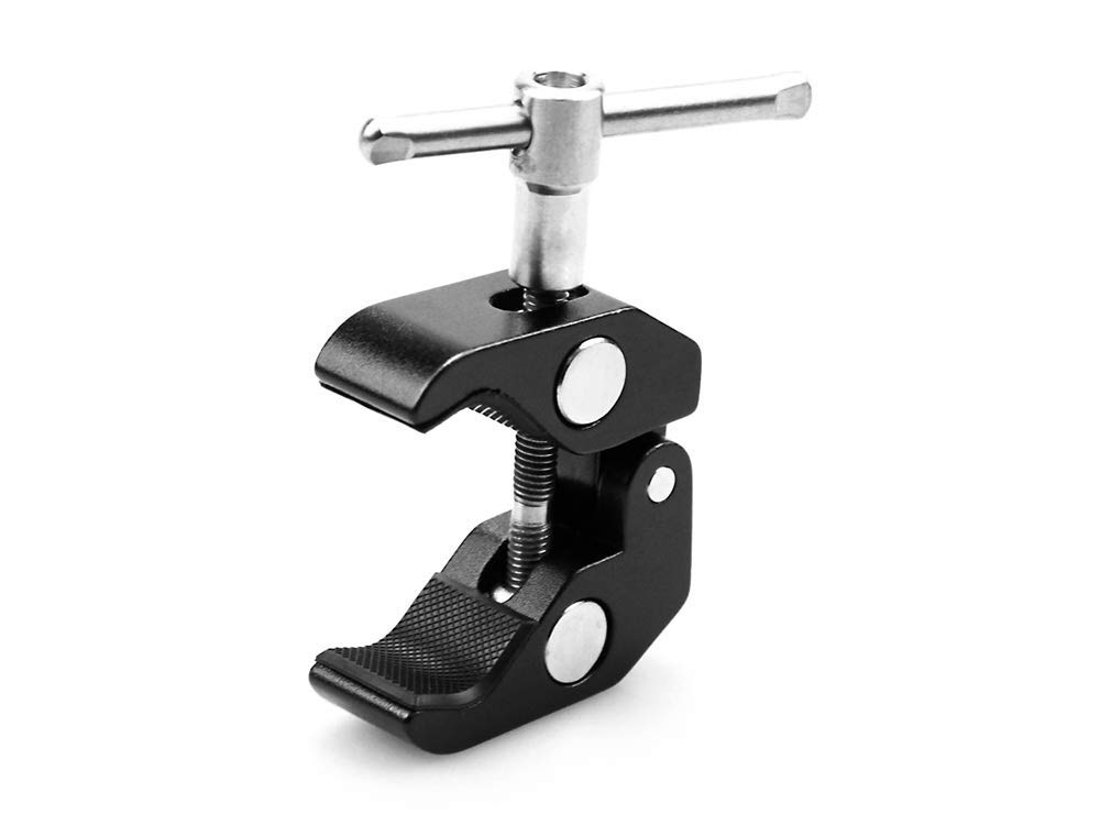 HIFFIN® Super Clamp Photography Camera Crab Clamp with 1/4''-20 to 1/4'' 20 Screw Converter for 15mm Rods/ Lights/ Umbrellas/Shelves/Cross Bars and More