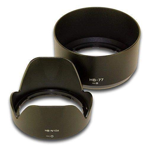 HIFFIN® Lens Hood hb-n106 and hb-77 for Nikon af-9 18-55mm & Nikon 70-300mm Lens d3500,d3400,d5600 kit (Bayonet Type Lens Hood HB-N 106 and HB-77 Lens Hood Combo)