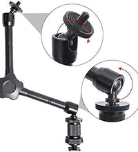 HIFFIN® 11inch Adjustable Articulating Friction Magic Arm & Large Super Clamp for Camera Rig, LCD Monitor, LED Flash Lights (11 inch Magic arm+clamp)