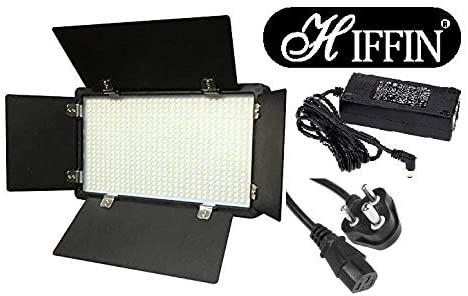HIFFIN® HF-600 Bi-Color Continuous Dimmable Professional LED Photo & Video Light with AC Power Adapter for Film Making,YouTube Shooting,Studio Videography, (600 led Light)