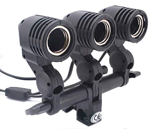 HIFFIN® Photography Studio Swivel 3 Lamp Bulb Holder E27 Socket Flash Swivel Adapter for Photo Video Studio Softbox Video Light - Black