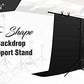 HIFFIN® Black Screen Backdrop 6x10 ft with Stand 6x9FT Photography Backdrop with 1PC 6.5FT T-Shape Backdrop Stands, 4PCs Spring Clamps, 1PCs Carry Bag