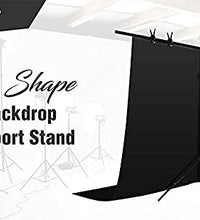 HIFFIN® Black Screen Backdrop 6x10 ft with Stand 6x9FT Photography Backdrop with 1PC 6.5FT T-Shape Backdrop Stands, 4PCs Spring Clamps, 1PCs Carry Bag