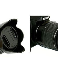 HIFFIN 55mm Flower Lens Hood Screw Mount for Canon Nikon Sony Olympus Pentax & All Other Digital SLR Cameras (55mm Flower Lens Hood)