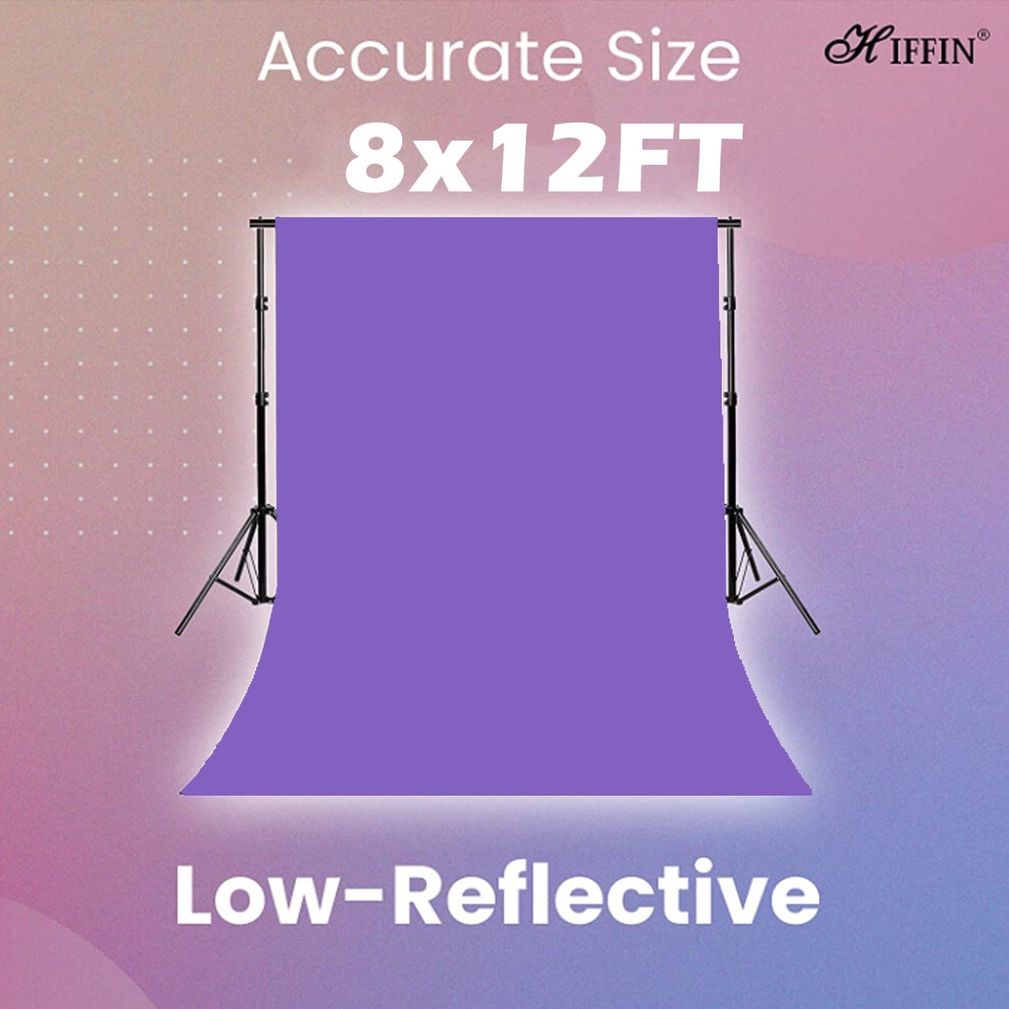 HIFFIN® Purple 8X12FT Professional Backdrop for Background Photography Background Stand for Photo Light Studio Accurate Size 8x12ft