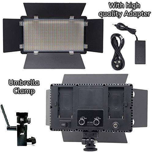 HIFFIN® HF-600 Mark I Bi-Color Continuous Dimmable Professional LED Photo & Video Light Single Kit with AC Power Adapter for Film Making,YouTube Shooting,Studio Videography, (HIFFIN HF-600 Mark I)