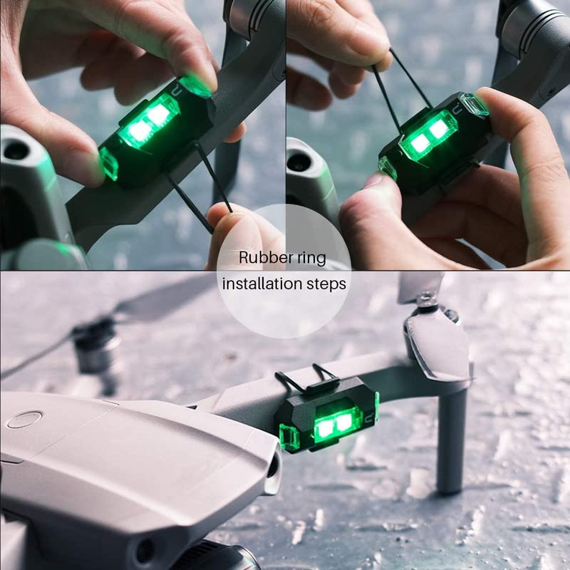Ulanzi DR-02 Strobe LED Drone Light Compatible with DJI Mavic AIR 2 Pro Inspire 2 Pro; 3 km Visible Anti-Collision Light with Adjustable 3 Colours and 110mAh Battery