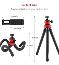 HIFFIN® 360 ° Rotatable Ball Head Flexible Gorillapod Tripod with Free Tripod Mount & Mobile Attachment for DSLR, Action Cameras & Smartphon - Black (Flexible Tripod 12 + 3 inches with Holder N)