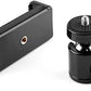 HIFFIN® Cell Phone Holder Clip and Ball Head Adapter Set for Tripod and Selfie Stick with 1/4 Screw, Universal Tripod Mount, Camera Tripod Ball Head, 360 Degree Swivel Cell Phone Tripod Mount Set